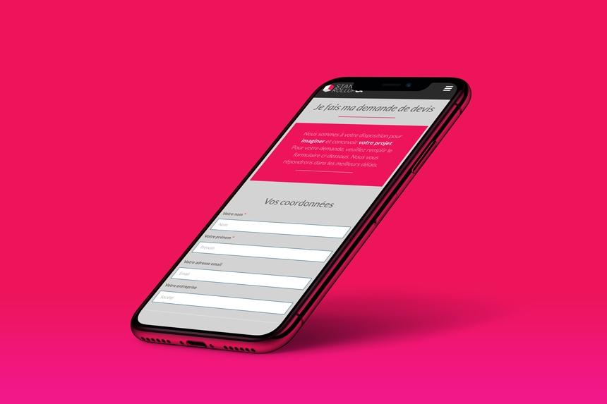 Création site web responsive design RWD mobile Stand et Rollup Kakemono - Demande devis