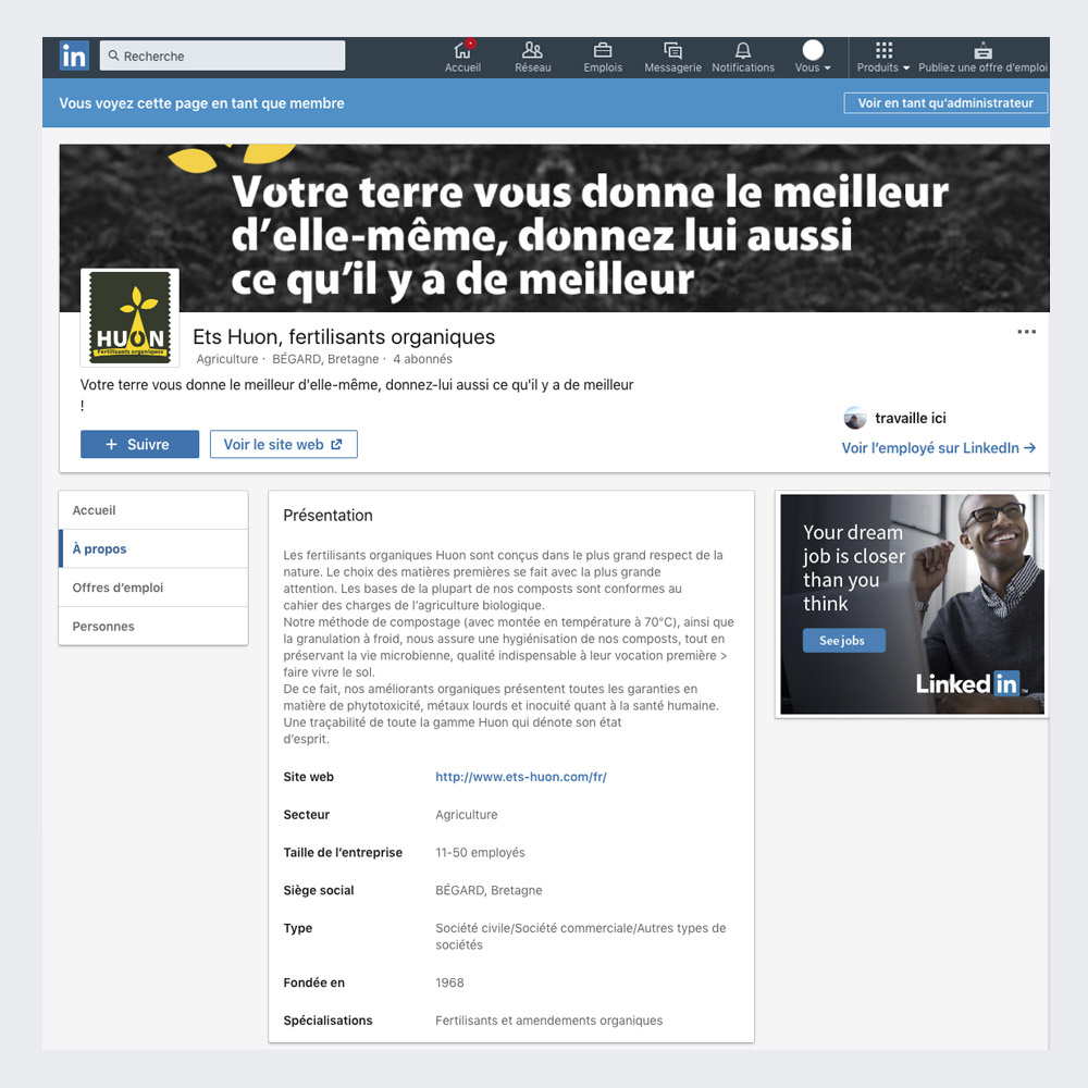 LinkedIn Entreprise Huon